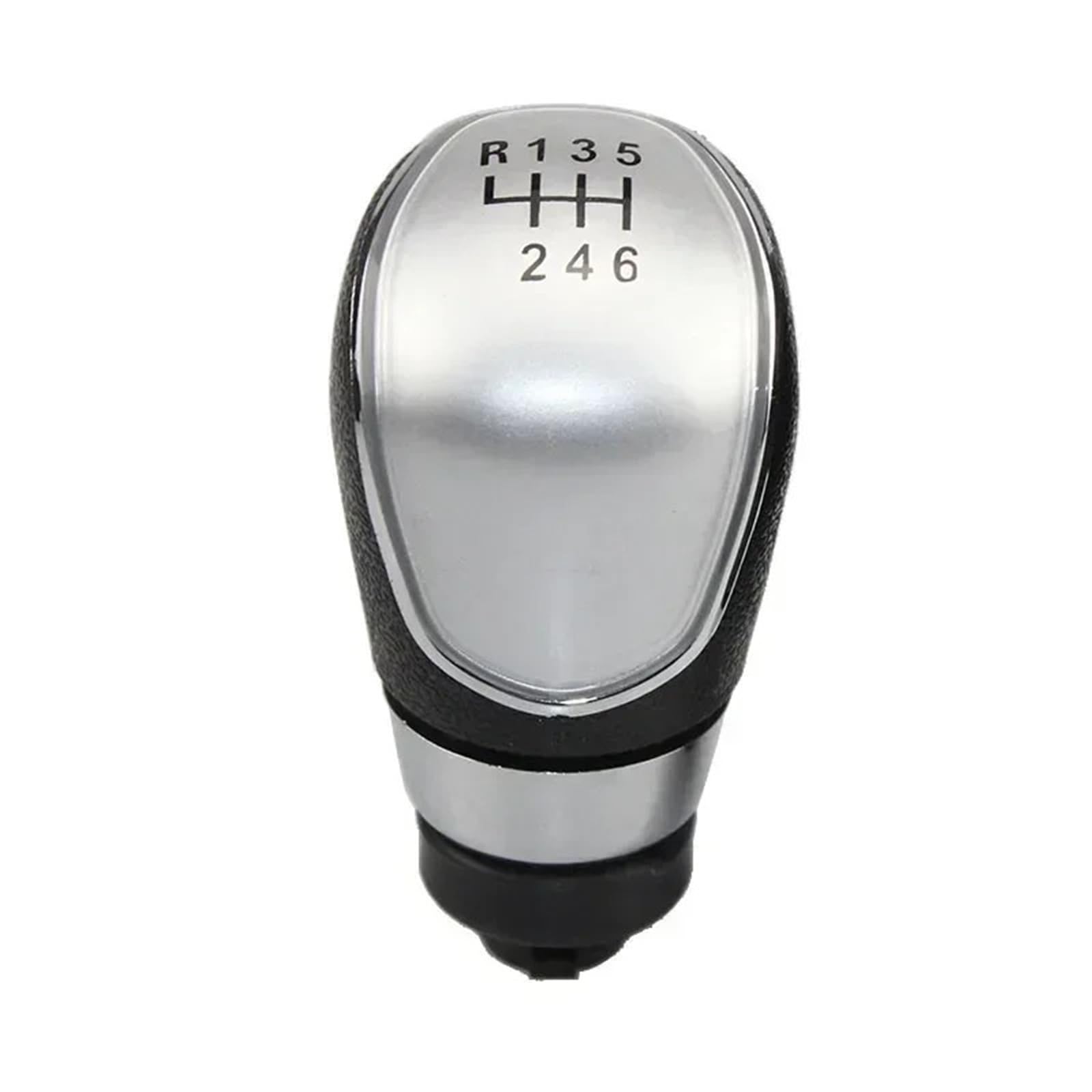 XZCVTYW Car Lever Gear Shift Knob Car Joystick Starter 5/6 Speed Gear Shift Knob Stick Head Lever Handle for Ford for Mondeo MK4 Fiesta MK7 Galaxy MK3 Kuga 2008-2013(Silver 6 Speed)
