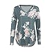 VJGOAL Mujeres Casual Fashion Loose v Cuello impresión Flor Top Blusa de...