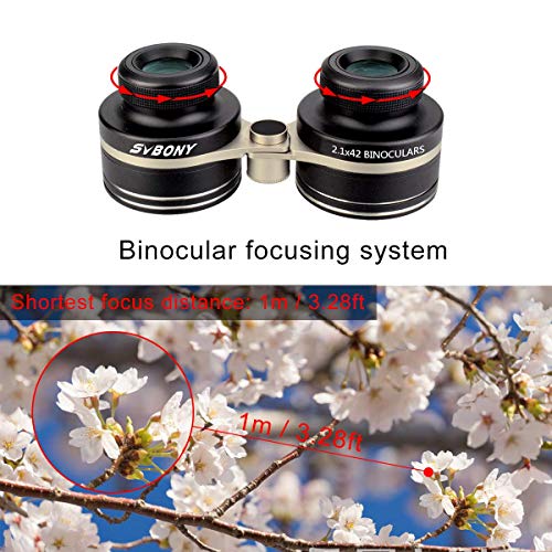 SVBONY SV407 Binocular anchos 2.1x42mm con adaptador trípode miniatura 6
