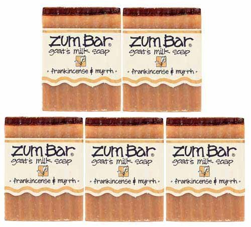 Indigo WildZum Bar Goat's Milk Soap, Frankincense & Myrrh (5-pack) 3 oz