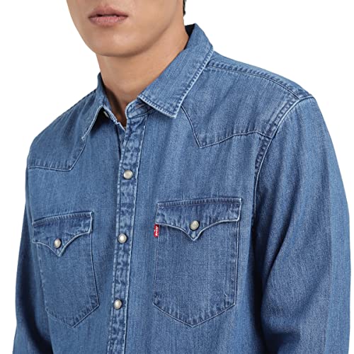 Image of Levi's Men's Solid Slim Fit Denim Shirt
