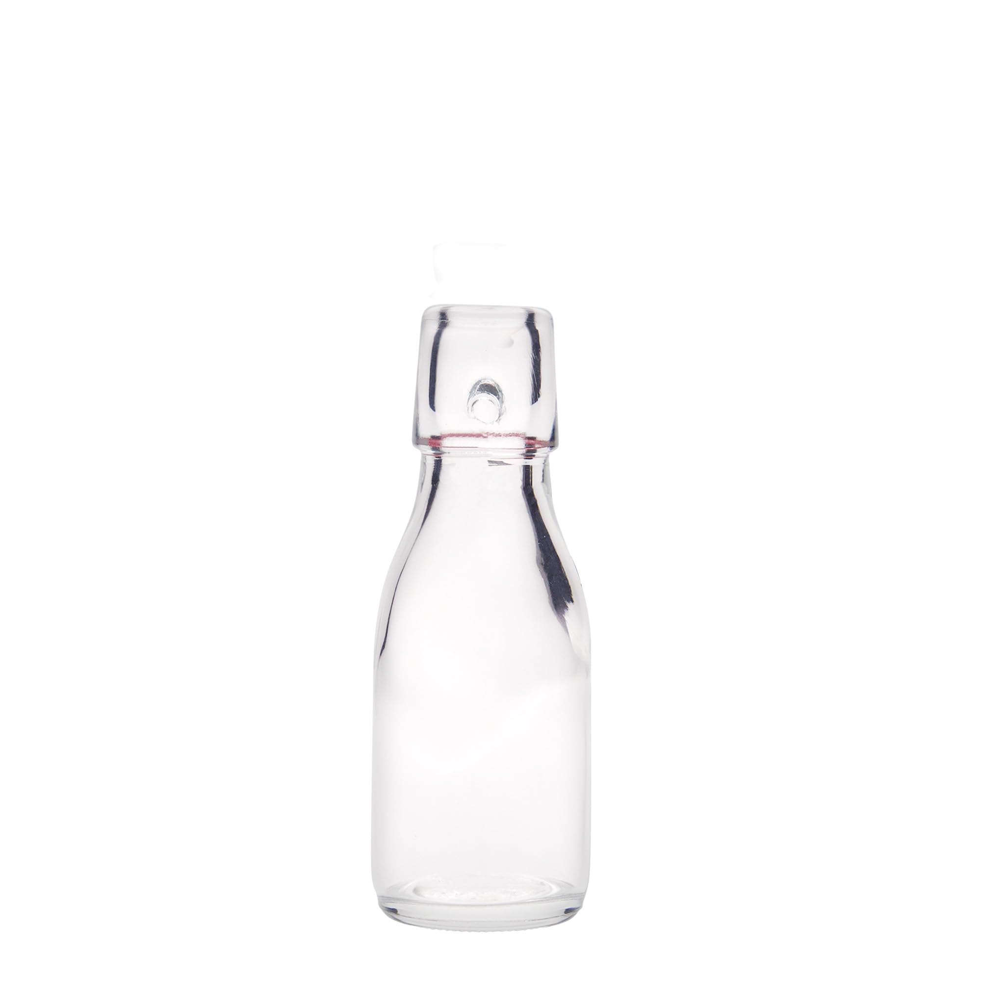 Botella de cristal Paul de 100 ml, juego de 24 unidades, cristal transparente con cierre de clip