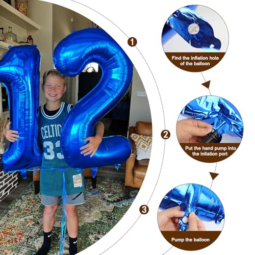 Image of Number Balloons 27 Balloon 40 inch Dark Blue for 27 Birthday Decoration | Saturated Color, Large 40 in, With Inflation Straw & Hanging Hole, Great for Men's Party, Back-To-School Season, Pool Party