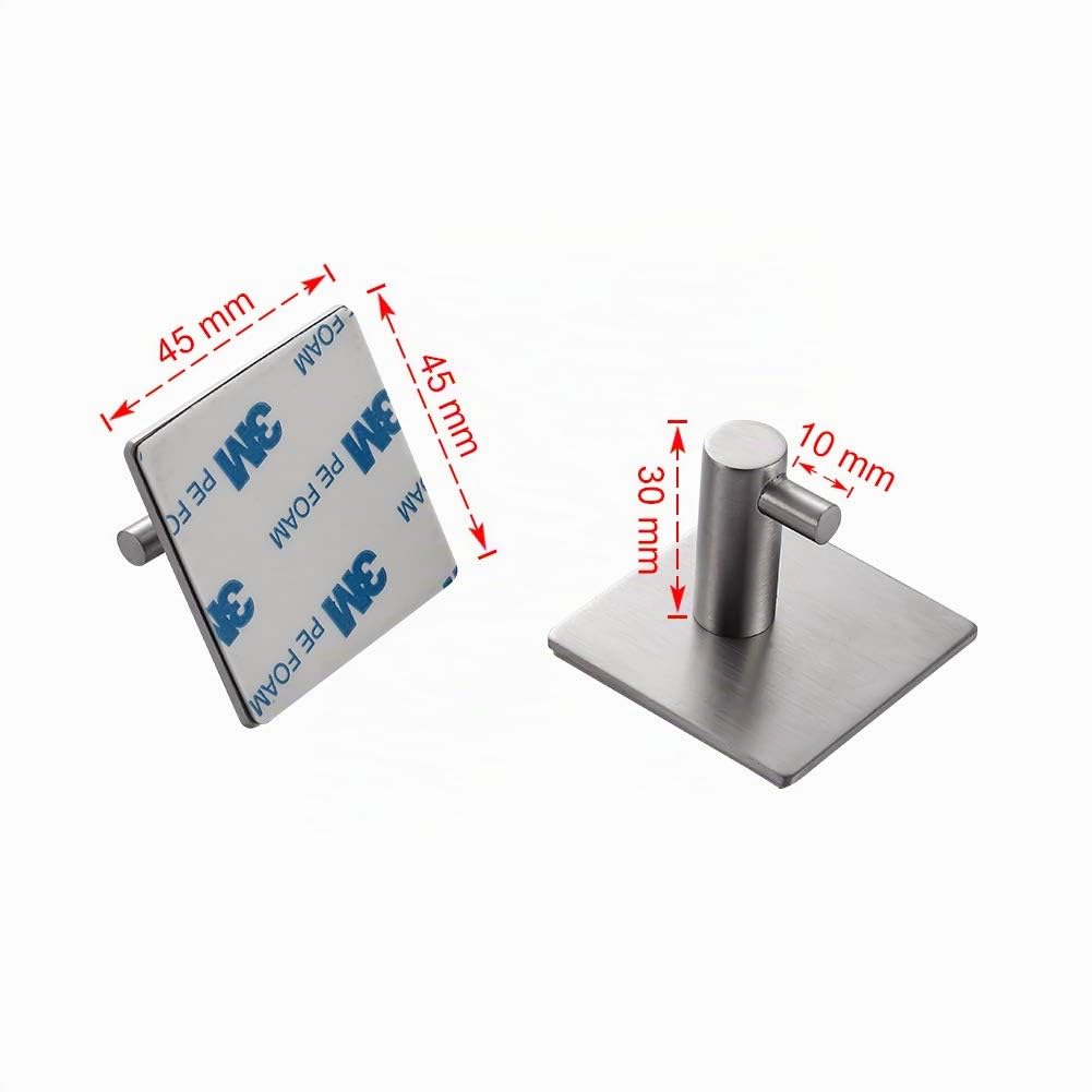 Ibergrif MK34251A - Ganci autoadesivi resistenti, per bagno o cucina, 4 pezzi, colore: argento