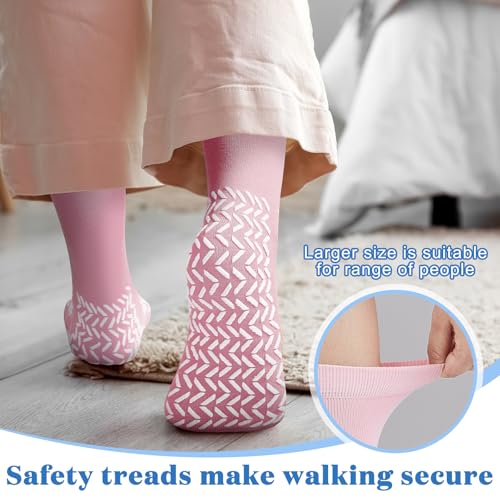 Taiyin 6 Pair Double Sided Tread Non Slip Socks Safety Soft Grippy Sock Slip Stopping Safety Fall Prevention for Women Men Bariatric (Pastel,XX-Large) by Taiyin - Image 6