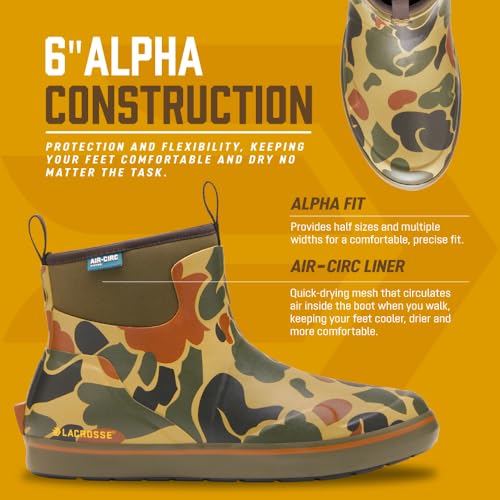 Image of LaCrosse Alpha Deck Boot 6-Inch - Waterproof Shoes for Men - Slip-Resistant Outsole & Deck Boots for Men - Quick-Dry Air-Circ Lining & Fishing Shoes