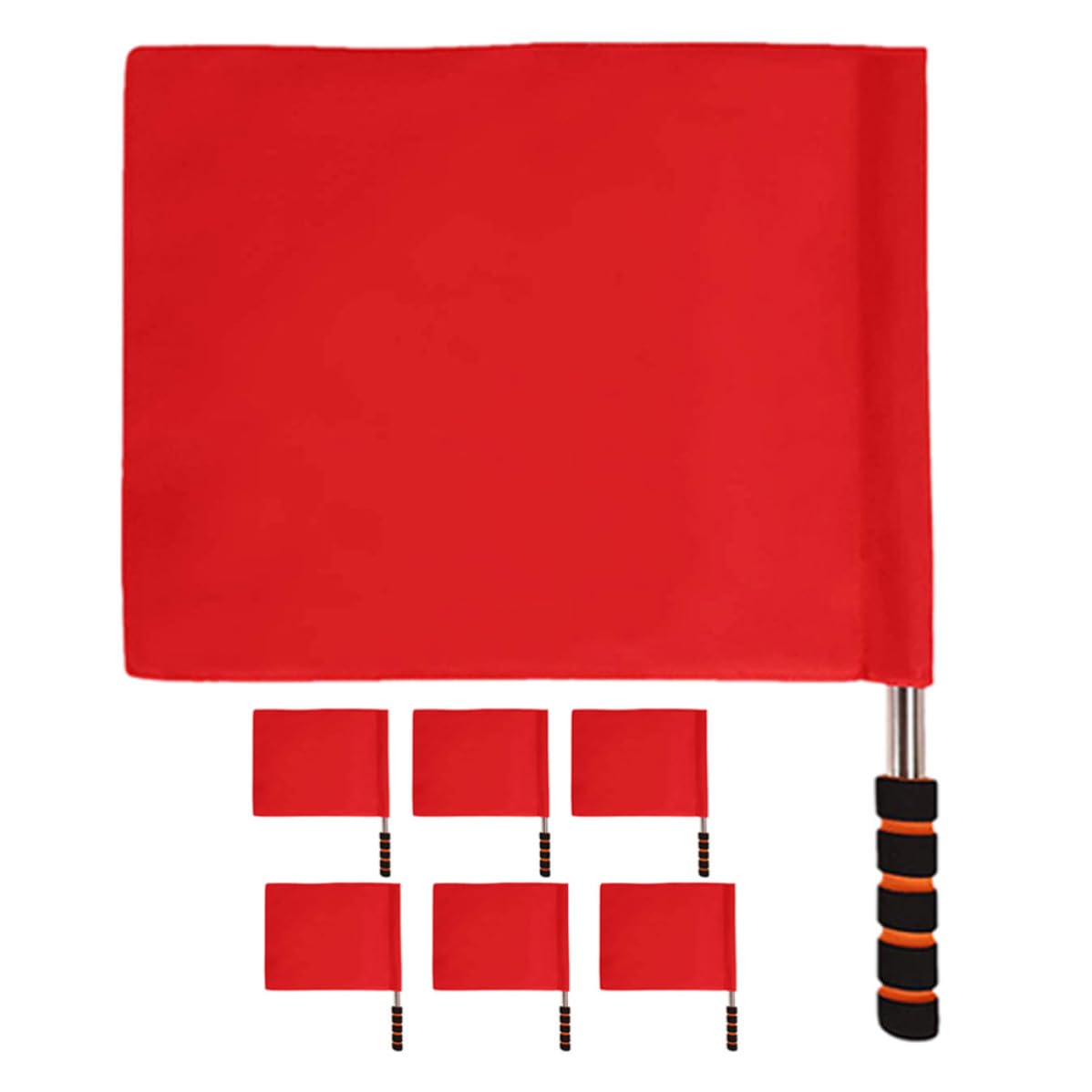Banderas de árbitro deportivo Abaodam en pack de 7 piezas con mango de acero