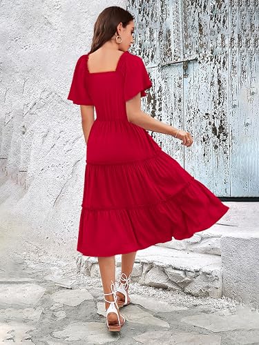 Image of Toochki Dress for Women | Dresses for Women | Fit & Flare Dress | Anarkali Dress for Women | Midi Length Dress | Rayon Dresses | One Piece Dress for Women