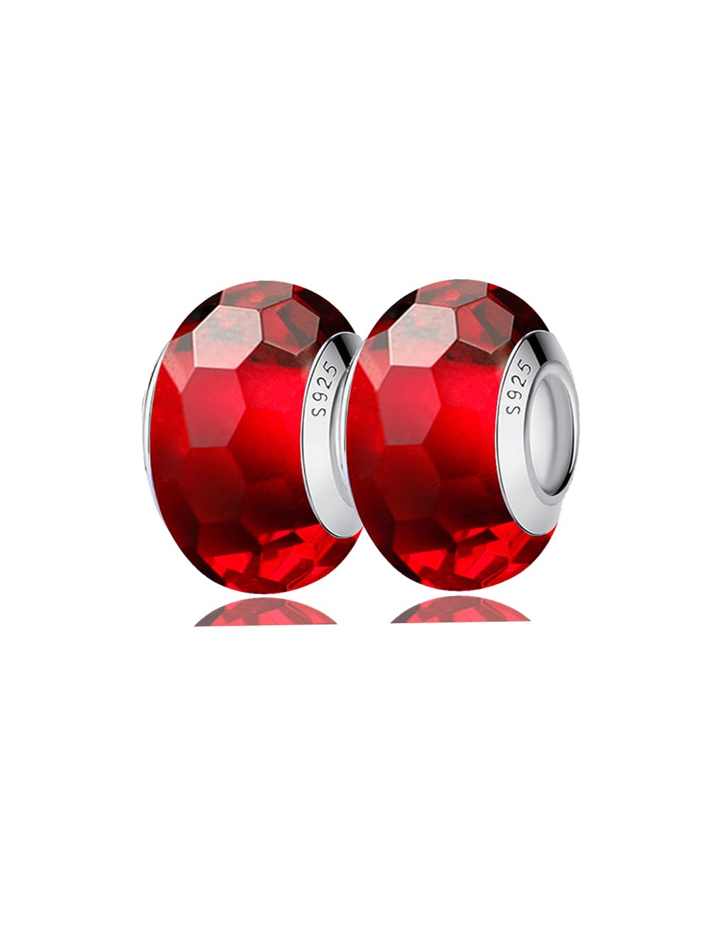 2pcs Original Handmade Murano Glass Charms for Pandora Bracelets, 925 Sterling Silver Charms for Bracelets, DIY Bead for Women, Jewelry Gifts for Women