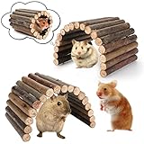 Hamster Toys Guinea Pig Toys Hamster Wheel Hamster Cage Accessories Small Animal Molar Chew Toys for Chinchillas,Gerbils,Mice,Rats,Mouse,Rabbit,Bunny Hideout Seesaw (Bendable Hideout(2 Packs))