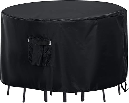 ABCCANOPY Funda de mesa redonda para muebles de exterior, resistente al agua y al polvo, resistente al viento, resistente al desgarro, resistencia a disponible en Yaxa Peru