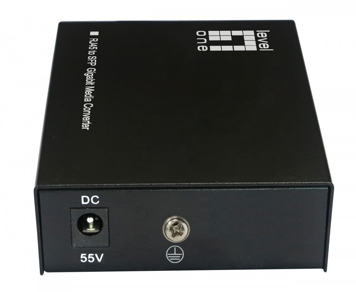 LevelOne GVT-2015 Convertisseur de média RJ45 vers SFP Gigabit, 802.3bt 60 W PoE PSE