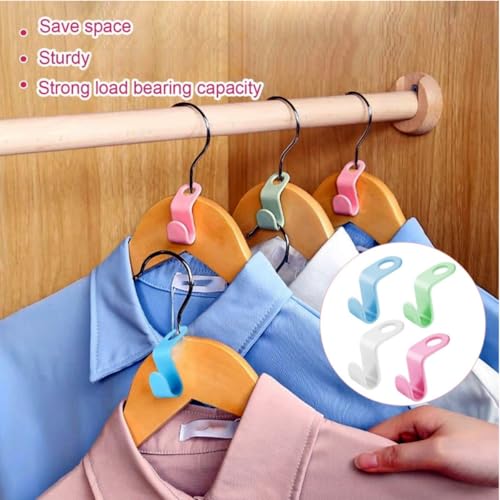 Kleiderbügel Verbindungshaken,40 Stück Mini Kleiderbügelhaken,Haken Platzsparende Mehrfach Kleiderbügel aus Kunststoff für Kleiderschrank Organizer