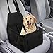 GeeRic Seggiolino Auto per Cane Animali Piccola/Media, Cuscini Rialzati di Cane/Gatto con Guinzaglio di Sicurezza Coprisedile per Cani Trasportabile Pieghevole Sedile di Posteriore 40x30x25CM Nero