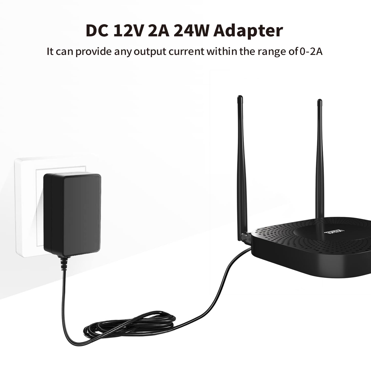 Tonton Bloc d'alimentation CC 12 V 2 A pour Caméra de Vidéosurveillance - Prise Européenne - Noir - pour DVR + 1 Répartiteur en Y vers 4 Câbles DC 12 V - 1 Prise