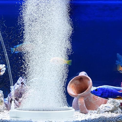 Image of UPETTOOLS Air Stones for Aquariums - Quiet Fish Tank Oxygen Aerator, 4 Inch Nano Ultra-High Dissolved Oxygen Diffuser Airstone Bubbler with Air Tube Control Valve Check Valve