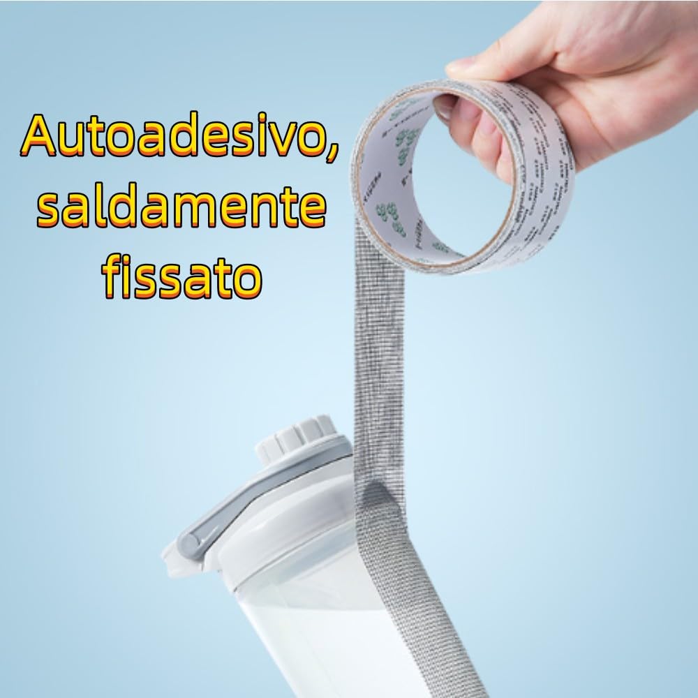 2 Pcs Nastro per Riparare Zanzariere, Nastro Adesivo in Fibra di Vetro per Finestre Insetto, Zanzariera Tessuto Fibra di Vetro Screen Repair Patch, 5cm x 200cm Grigio