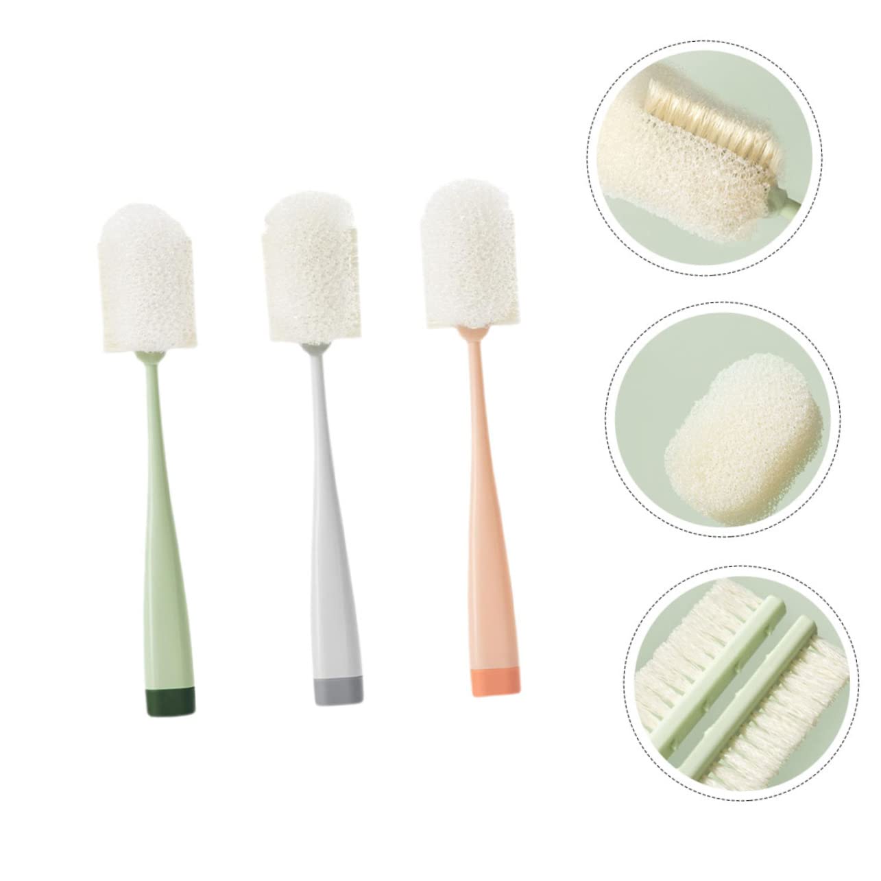 Healeved 9piezas Cepillos Limpiadores De Botellas Cepillo De Mango para Biberones Tazas y Jarras para Cocina y Limpieza De Accesorios