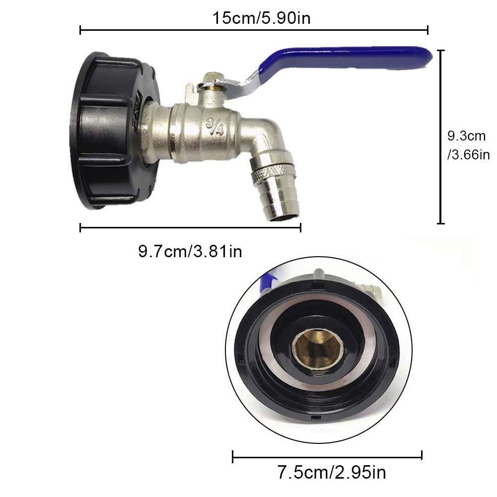 Do złączy domowych do ogrodu Irr 3/4 Cal adapter Adapter kran drut IBC Adapter zbiornika wymiana kranu złączka montażowa zawór (A)