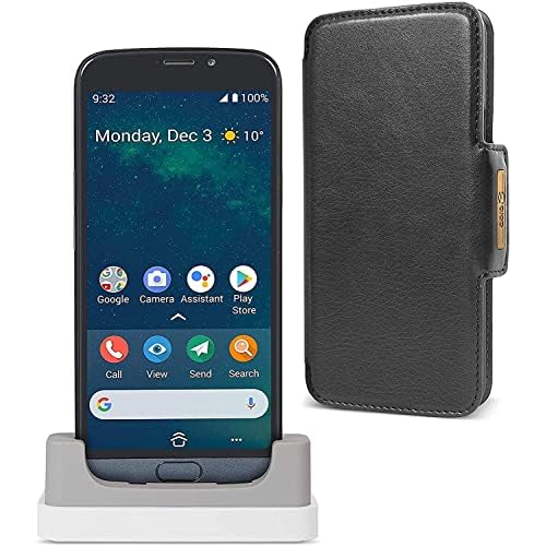 Doro 8050 Plus 4G Smartphone mit Touchscreen, Benutzeroberfläche auf Basis Android 9, 13 MP Kamera, 5 MP Front-Kamera, 16 GB interner Speicher, 2 GB RAM inkl. Etui und Ladeschale, Grau/Plus, 7835