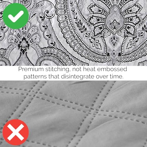 Image of Southshore Fine Living, Inc. Twin Day Bed Comforter Sets, 6-Piece Boho Bedding Set with Daybed Cover, 3 Pillow Shams, Bedskirt, Throw Pillow - Daybed Covers for Twin Bed, Pure Melody Black