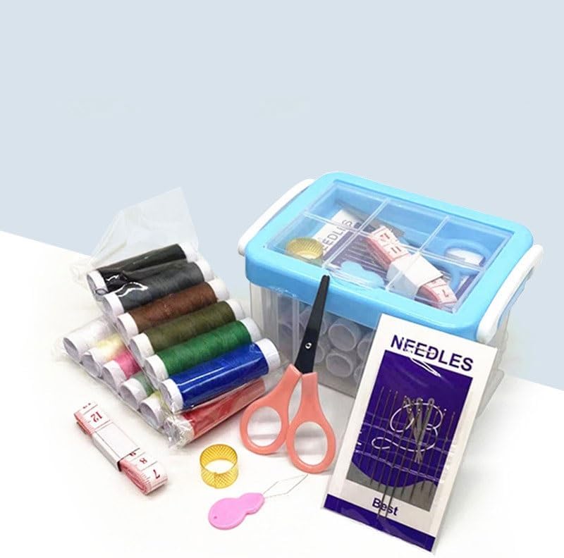 LWECMGSA PP Household Storage Needle Thread Box Set Transparent Bag Sewing Mending