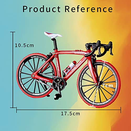 Jiahuade Fahrrad Modell Deko Fahrrad Miniatur 1:10 (6.89 * 3.94 Zoll) Collection Deko Druckguss Spielzeug Mini Bend Fahrrad Modell Rennrad Mountainbike (H)