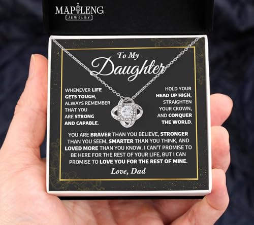 From Dad To Daughter, Love Knot Necklace - Father Daughter Gift For Birthdays, Graduations, Christmas4