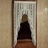 Touch of Class Victorian Fleur de Lis Lace Window Treatment Long Swag Valance Pair 75 x 63 Inches