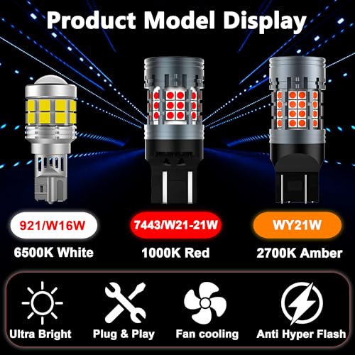 FAXCARS Performance LED Tail Light Kits for Toyota Camry 2012-2017 Rear Turn Signal Lights + Reverse Back Up Lights + Brake Lights Combo, Built in Resistor Anti Hyper Flash With Turbo Fan, Pack of 6 by FAXCARS - Image 3
