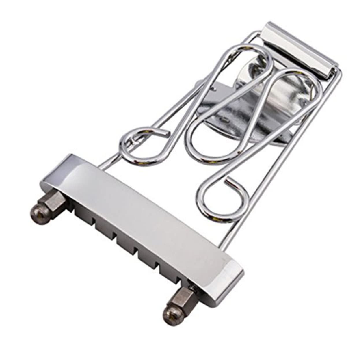 ibasenice 6-string Guitar Tailpiece Chrome Guitar Bridge Plate No Mounting Screws Included