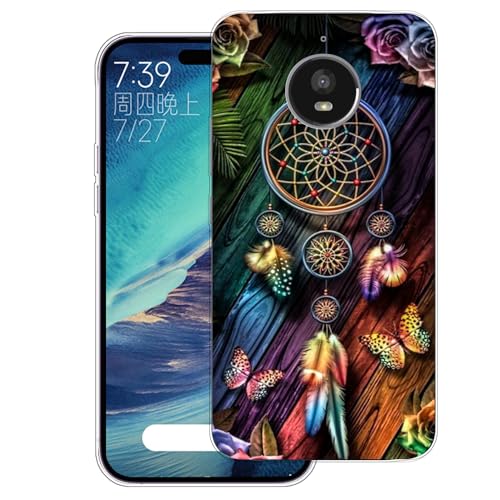 WUACYEAMING Carcasa para Móvil Compatible con Motorola Moto E4 Plus Ultrafina Delgado Cover Transparente TPU Silicona Antigolpes Anti-arañazos Bumper Caso para Case-(Campana de Viento)