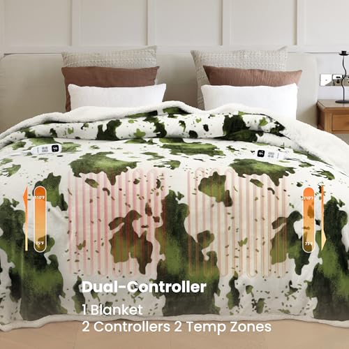 Image of Heated Blanket Queen Blanket - Fast Heating Electric Blanket, Soft Flannel Heated Throw with 4 Time Settings,10 Heating Settings, Warm Gifts for Women & Mom & Grandma