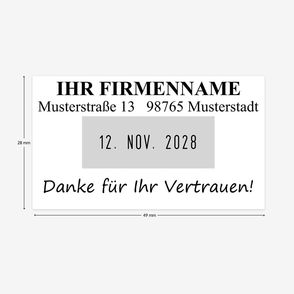Trodat – Professional 5440 custom Datumsstempel mit Wunschtext personalisieren – selbstfärbender Stempel zur korrekten Beschriftung von Dokumenten, Belegen, Rechnungen & Co (49 x 28 mm | 4 Zeilen)
