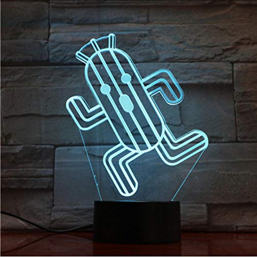 Preisvergleich Produktbild Ysurehom Kaktus 3D Led Lampe Kinder Led Nachtlicht Cactuar Final Fantasy Nachtlicht Für Schlafzimmer Dekoratives Licht Jungen Beste Geschenk