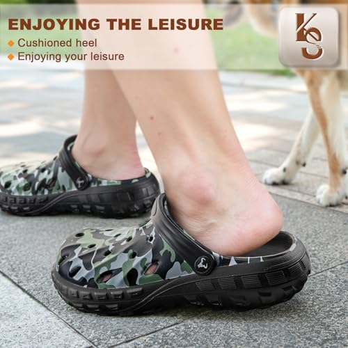 Image of KEMISANT Cushioned Clogs Mules for Men Garden Beach Water Fun-Lightweight | EVA Cushioned Footbed| Arch Support | Slip-resistant | Unisex