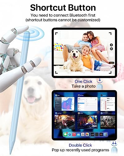 Image of Stylus Pen for iPad - Apple Pencil 2nd Generation Alternative With Wireless Charging - Compatible With iPad Pro 11 /12.9 Inch, Air 4 /5, Mini 6 (Blue)