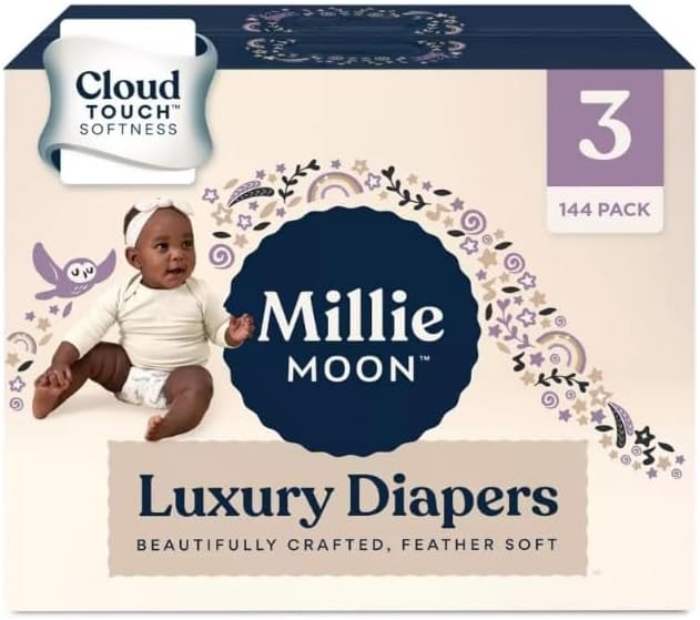 Millie Moon Luxury Diapers, Size 3, 144 Count