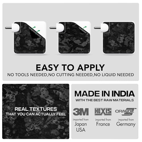 Image of Capes India Protective Adapter Skin Cover Compatible with MacBook Adapter 67W| Not a Case | Vinyl Skin Sticker (Forged Carbon)