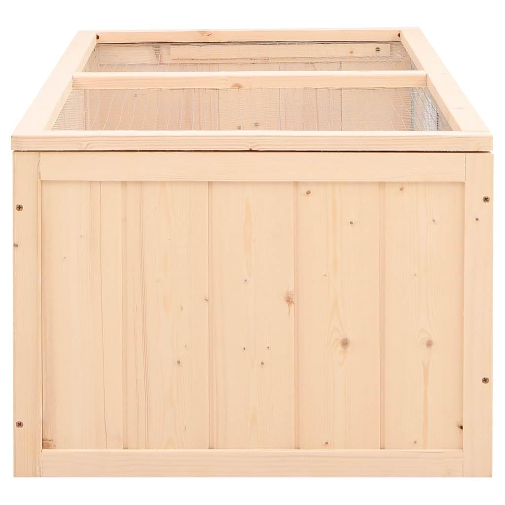 Jaula para hámster de madera maciza de abeto, 104 x 52 x 38 cm | Casa para roedores para el salón con techo plegable, malla de alambre y práctica bañera extensible para una fácil limpieza.