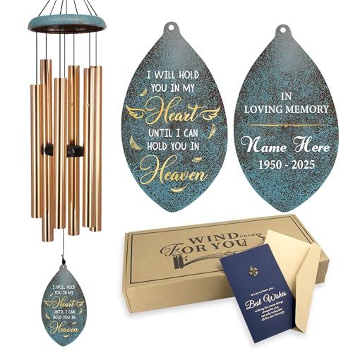 Image of ASTARIN Personlized Wind Chimes Memorial, 35 in Sympathy Gifts for Loss of Loved One, Sympathy Wind Chimes for Loss Lover Mother Father, Metal Wind Chime for Funeral(Produced in Texas)