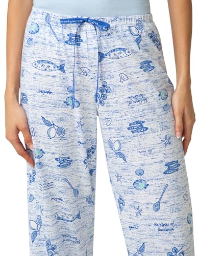 Image of HUE Women's Summer Vacation Pajama Separates, Soft, Whimsical Print Pjs with Tropical Beach Themes, Flip Flops, Cocktails
