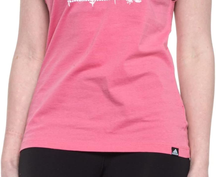 Adidas Women's Floral Graphic Print Tank Top - Rose Tone (Pink)/White, Small