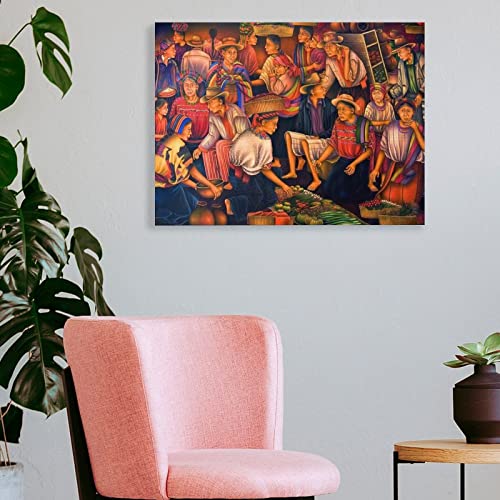 Guatemala Art Mayan Art South America Latin American Art Painting Poster Canvas Wall Art Prints For Wall Decor Room Decor Bedroom Decor Gifts 24X32Inch(60X80Cm) Frame-Style #TOP3