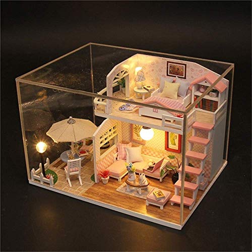 DIY Mini Puppenhaus Prinzessin Mädchenhaus Holzmöbel Kit, Zinfandel Pavillon Handgemachte Cottage Hütte Kleines Haus… – Bild 5