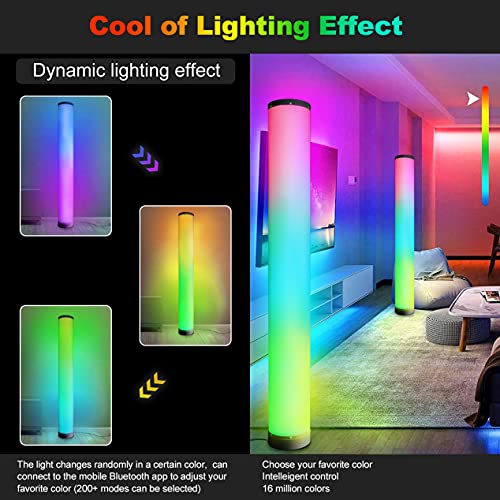 Rgb Floor Lamp 2 Pack, Color Changing Corner Lamps Music Sync With Remote & Smart App Control, Modern Led Floor Lamps 1600 Million Dimmable, 200+ Scene Modes Standing Lamp For Bedroom/Living Room #TOP1