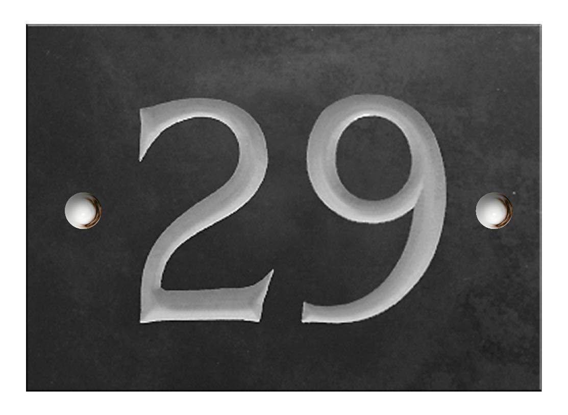 Engraved Slate House Number Sign - 1 to 99 (Select Your Number here) - Number 29 (Same Day Dispatch by 1st Class Post!!!) — image 1