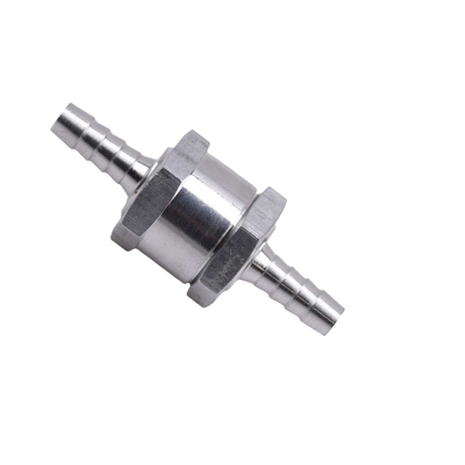 Non Return Check Valve 6/8/10/12mm Aluminium Alloy(Silver-Diameter 6mm)