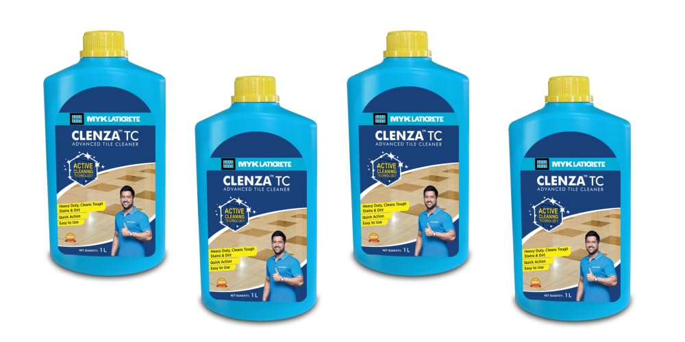 MYK LATICRETE Clenza TC Tile Cleaner 1 L (Pack of 4) | Removes tough stains instantly from tiles | Residential and commercial use | Indoor & Outdoor use | Ideal for ceramic & vitrified tiles (B0CKW4HNYX) Amazon Price History, Amazon Price Tracker