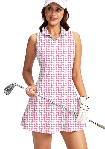 Image of Viodia Women's Tennis Golf Dress with Shorts | Active, Exercise, Workout, Sports, Athletic, Dresses for Women, with Zipper Pockets